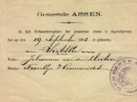 Moolen - Sietske van der - 18980919 geb bewijs Geboortebewijs van Sietske van der Moolen van 19 september 1898